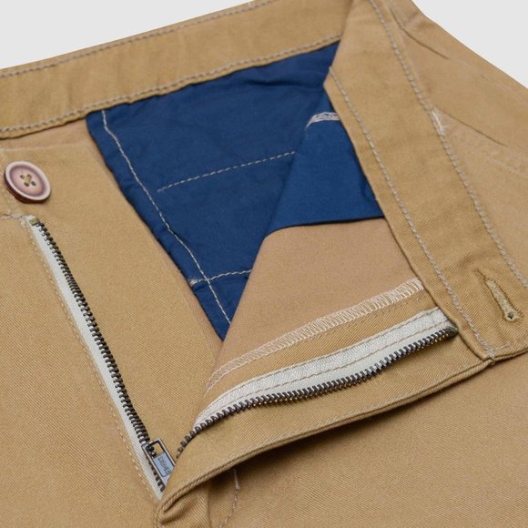 OLGYN Men’s Regular Fit Khaki Chino Shorts - Picture 4 of 6